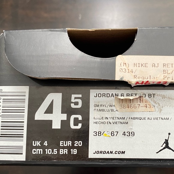 Jordan 6 Retro BT Game Royal White Vivid Pink Green Toddler Shoes 384667 439 - Picture 12 of 16